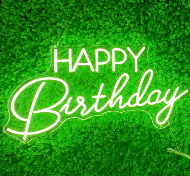 Happy Birthday neon sign