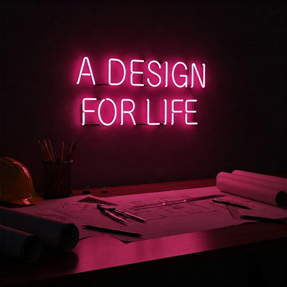 Stunning LED neon sign adding a vibrant glow to a modern living room interior