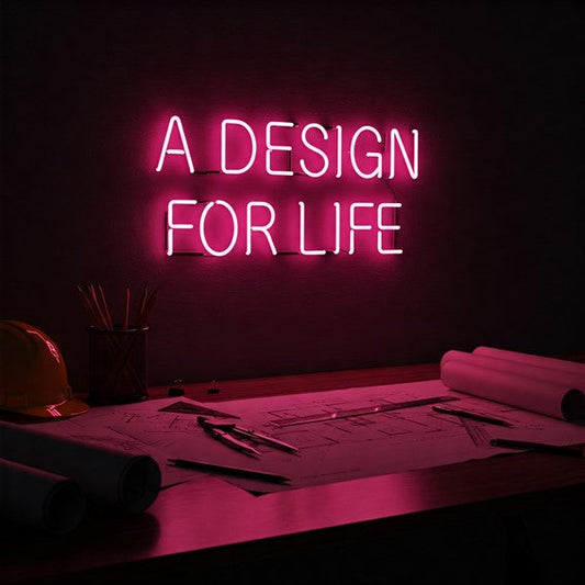 Stunning LED neon sign adding a vibrant glow to a modern living room interior