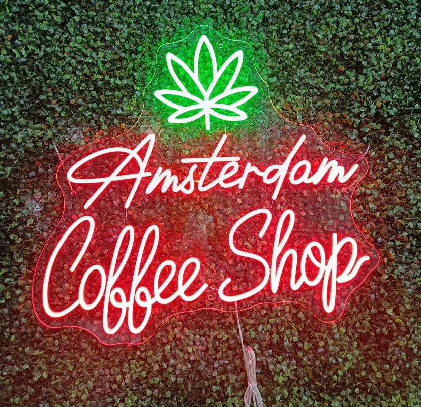 amsterdam coffee shop neon sign