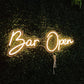 bar open neon sign