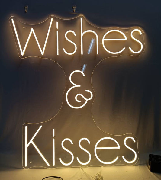 Wishes and Kisses Neon Sign