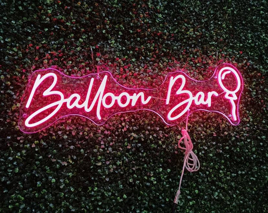 balloon bar neon sign