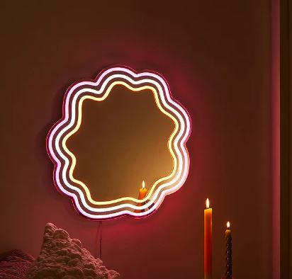 LED Neon Signs with Gold Mirror