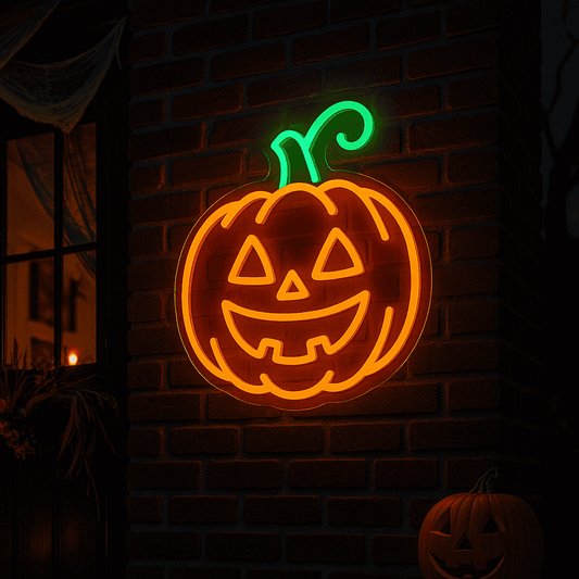 Spooky Pumpkin Halloween Neon Sign