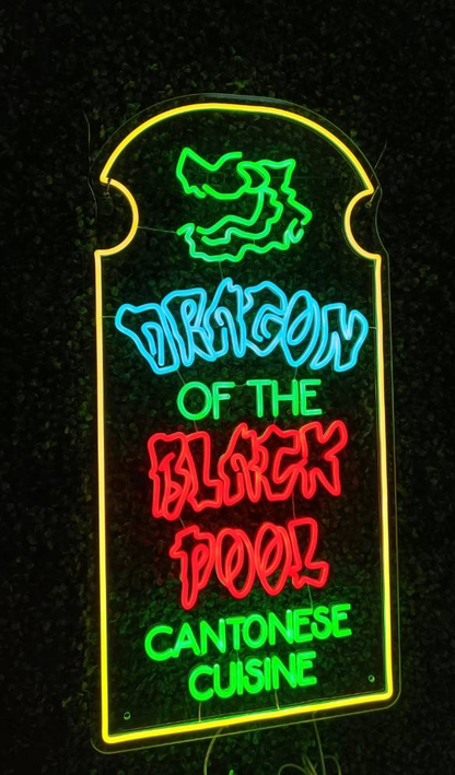 Dragon of The Black Pool Cantonese Cuisine Neon Sign