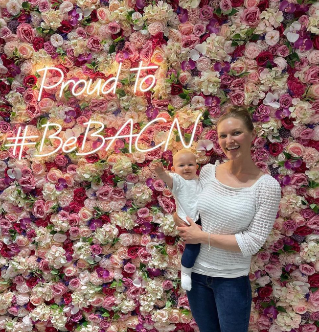 Flower Wall and Neon Sign