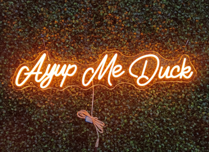 duck neon sign