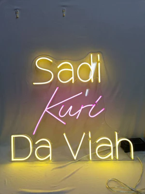 Personlised Neon Sign with Clear Acrylic Backboard