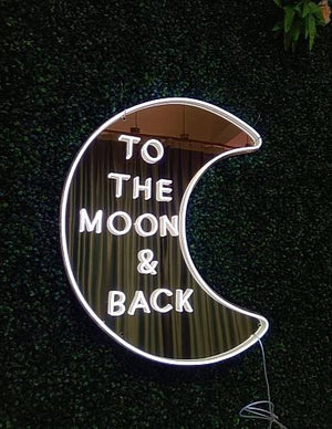 Personalised Neon Sign with Gold Mirror Effect Backboard