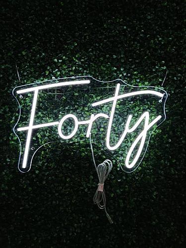 Forty LED Neon Sign