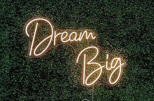 Dream Big LED Neon Sign in Warm White