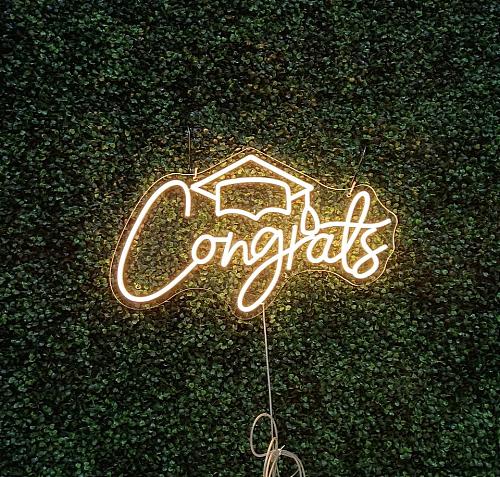 Congrats LED Neon Sign in Warm White