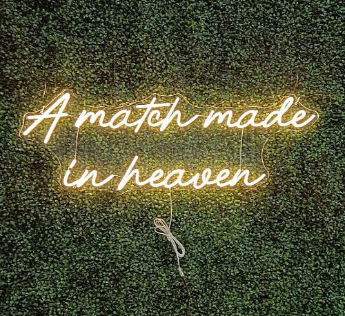 A match made in heaven LED Neon Sign in Warm White