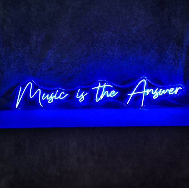 Modern neon wall art for music lovers and events