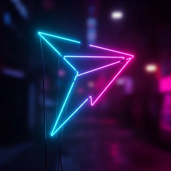 Futuristic LED Neon Paper Plane Sign | Add a modern glow to your space with this stylish blue and pink LED neon sign. Perfect for businesses, events, and creative decor!