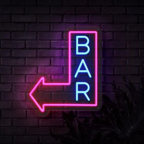 BAR Arrow Neon Sign