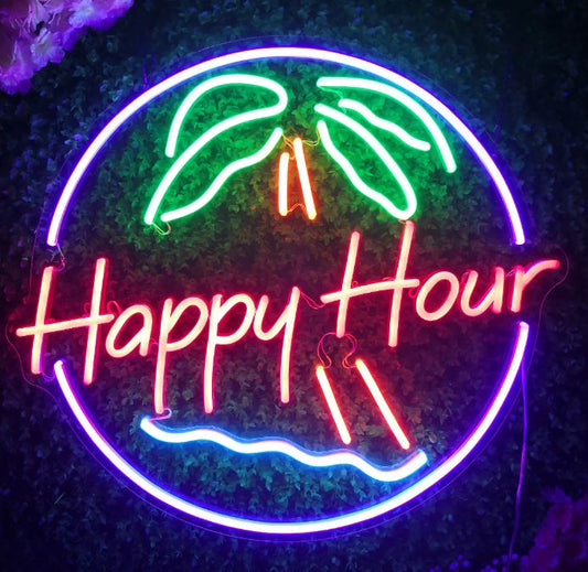 Happy Hour Neon Sign