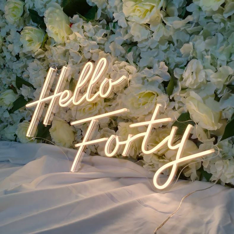 Hello Forty LED Neon Sign