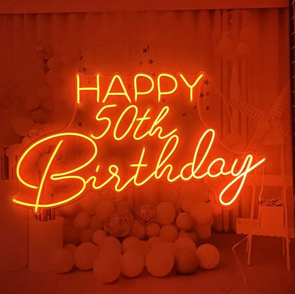 Happy 50th Birthday Neon Sign