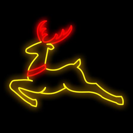 Reindeer jumping LED Neon Sign