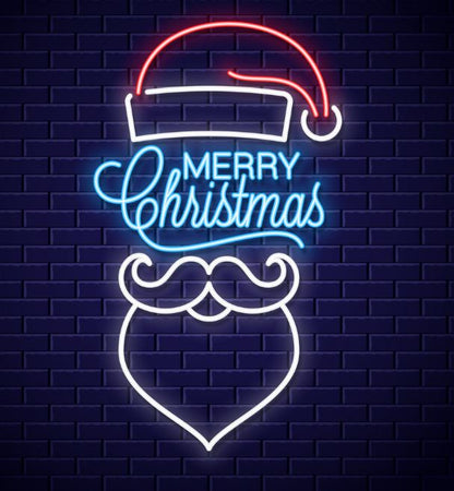 Merry Christmas Santa Neon Sign