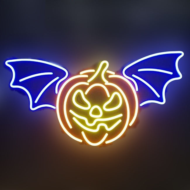 Bat Pumpkin LED Neon Sign