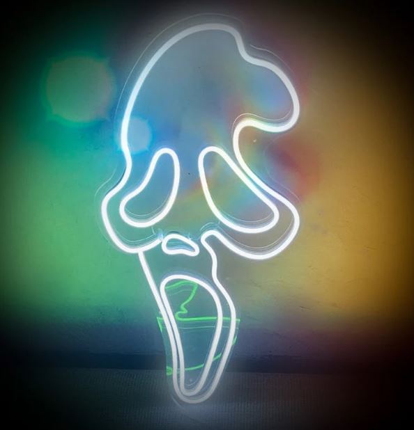 Scream Mask Neon Sign