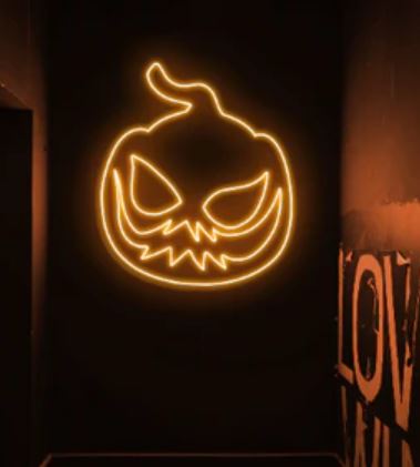 Scary Pumpkin Neon Sign