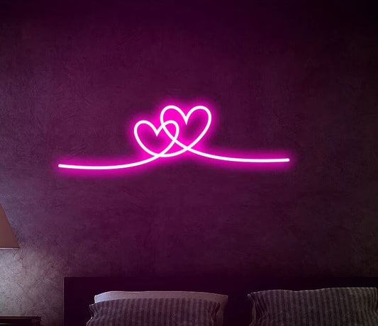 Swirl Hearts Neon Sign